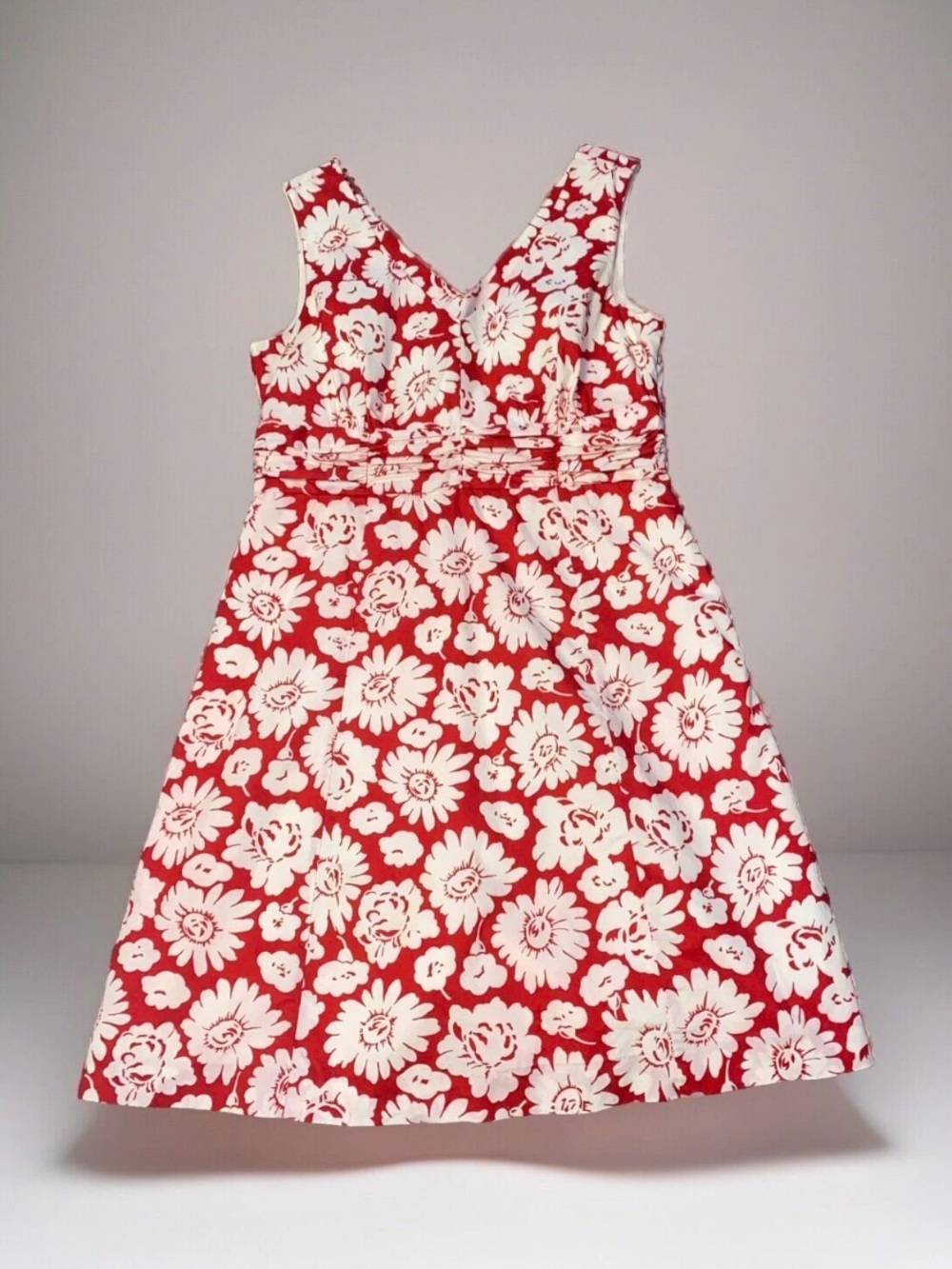 Boden Red & White Floral Midi Dress